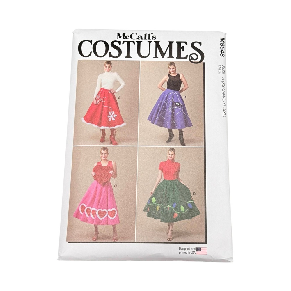 McCalls M8548 Sewing Pattern Circle Skirts Size XS-XXL Costume New Uncut